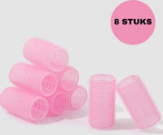 Heatless curls - Haarrollers - Krulspelden - Haarkrullers - Watergolf rollers - Krullen Maken Zonder Hitte - 8 stuks Roze