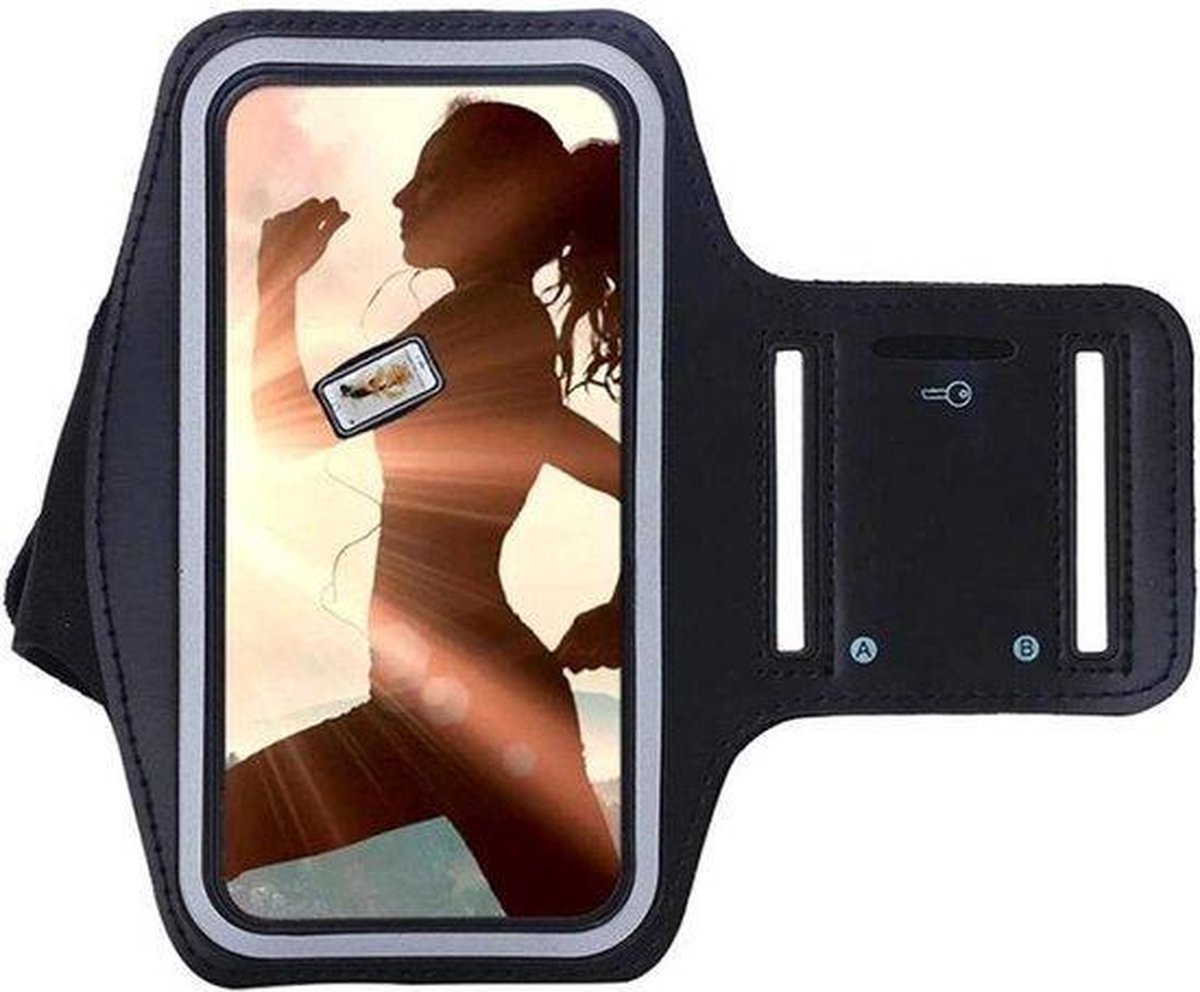 Samsung Galaxy S21 Plus - Sportarmband - Zwart - Spatwaterdicht - 1 sleutelhouder - Reflecterend - Hardlooparmband - Telefoonarmband  - Hardloop Telefoonhouder