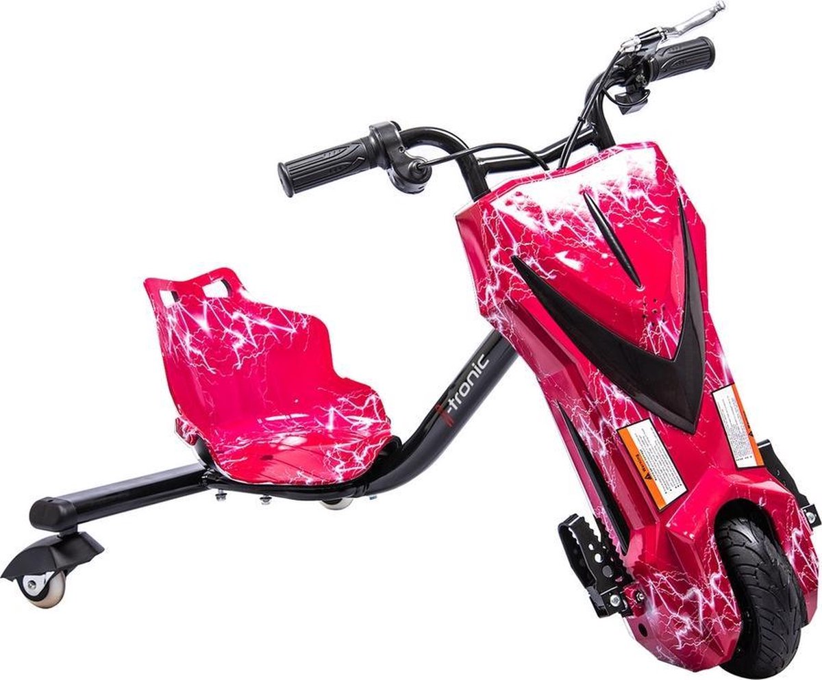 Elektrische Drift Trike Kart 250W 36V Bliksem Rood