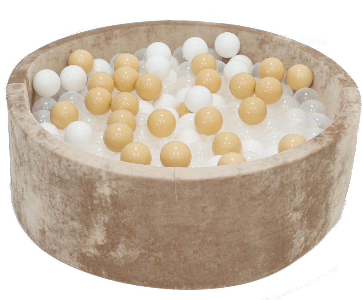 Velvet Ballenbak Goud 90x30 met 250 ballen Wit