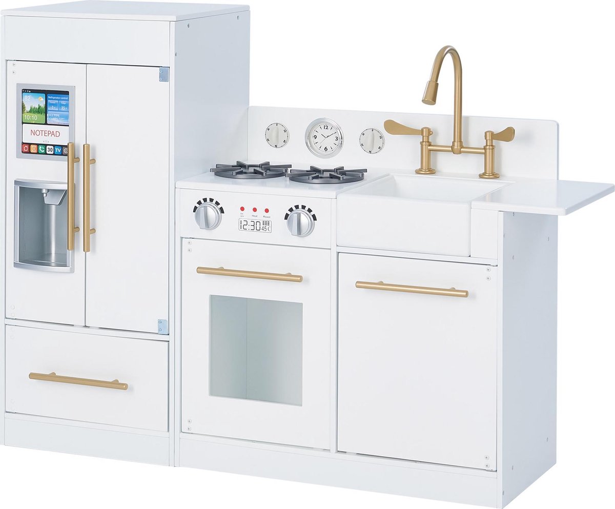 Teamson Kids Witte Houten Speelgoedkeuken Koelkast