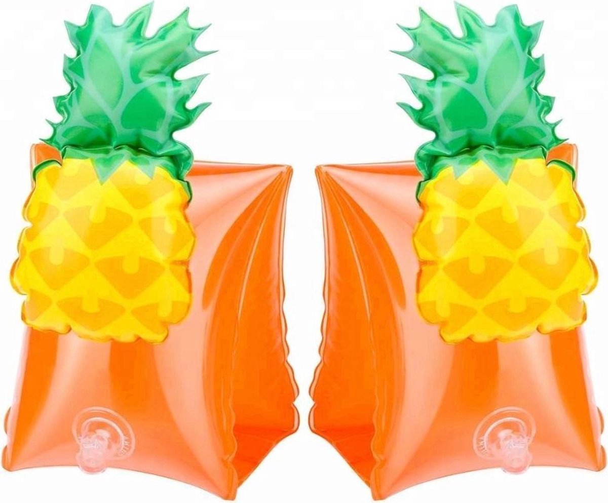 Ananas zwembandjes - opblaasbaar - zwemband - zwemvleugels - zwemgordel - veilig - zwemmen - evooni - kinderen - 3-6 jaar - 15 tot 30kg - kers - aardbei - ananas - toekan - haai - unicorn - eenhoorn - krab
