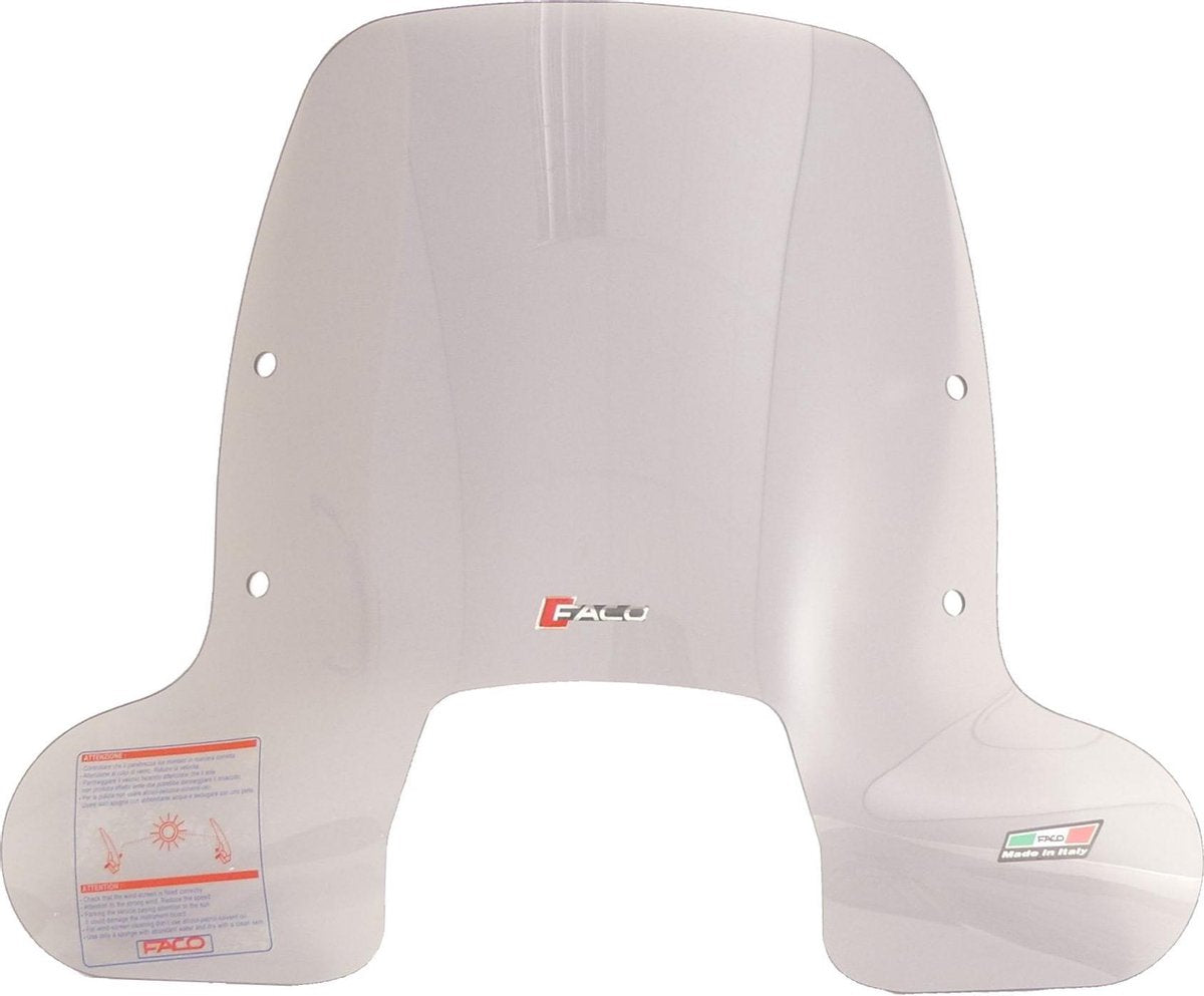 Windscherm Faco Vespa Sprint Smoke vanaf bj. 2014 5/125cc inclusief chromen bevestigingsmaterialen