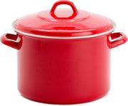 Lite-Body - Magnus Soeppan/Stamppotpan met deksel -  24cm/8l - Emaille - Robijn Rood