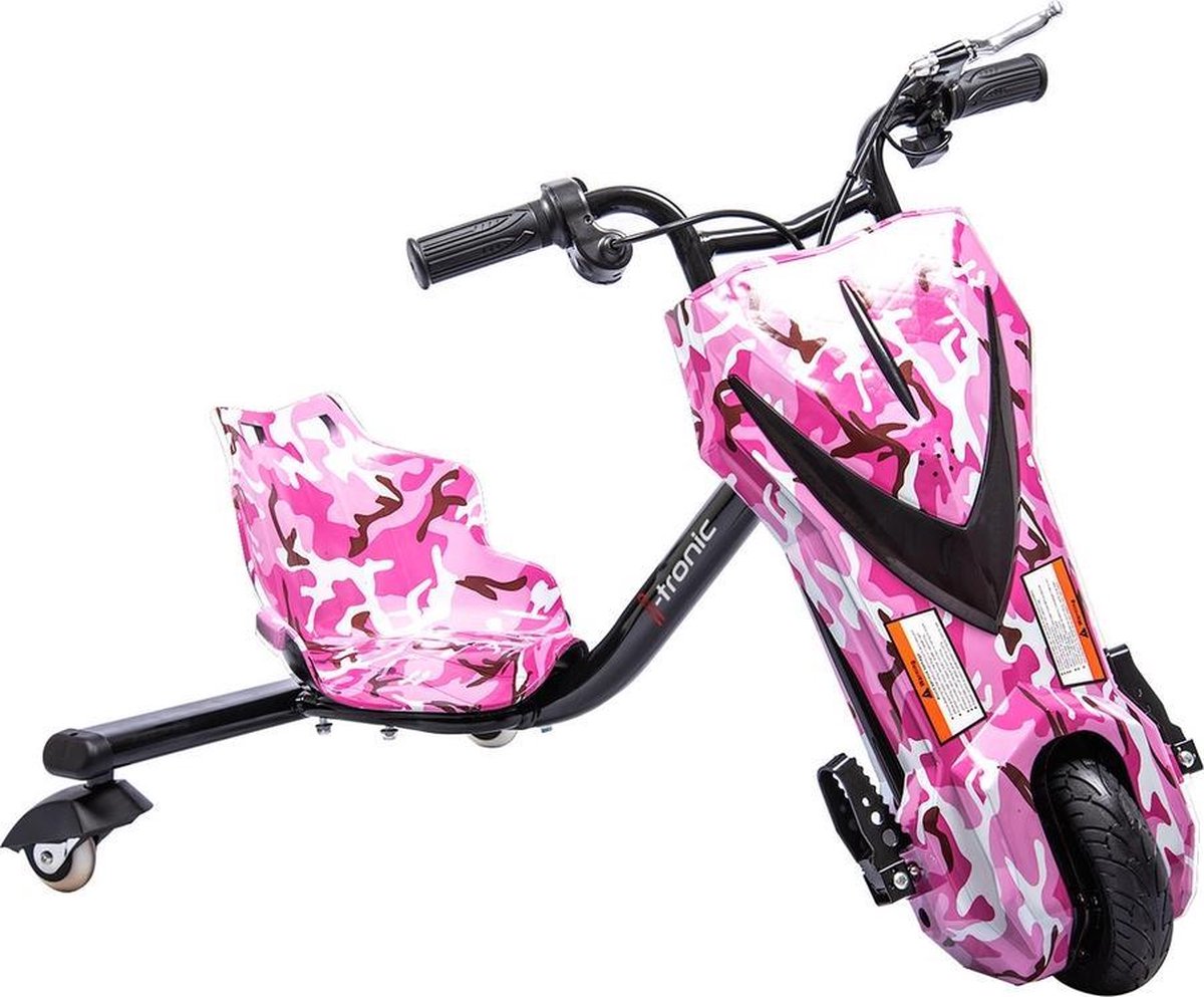 Elektrische Drift Trike Kart 250W 36V Camouflage Roze