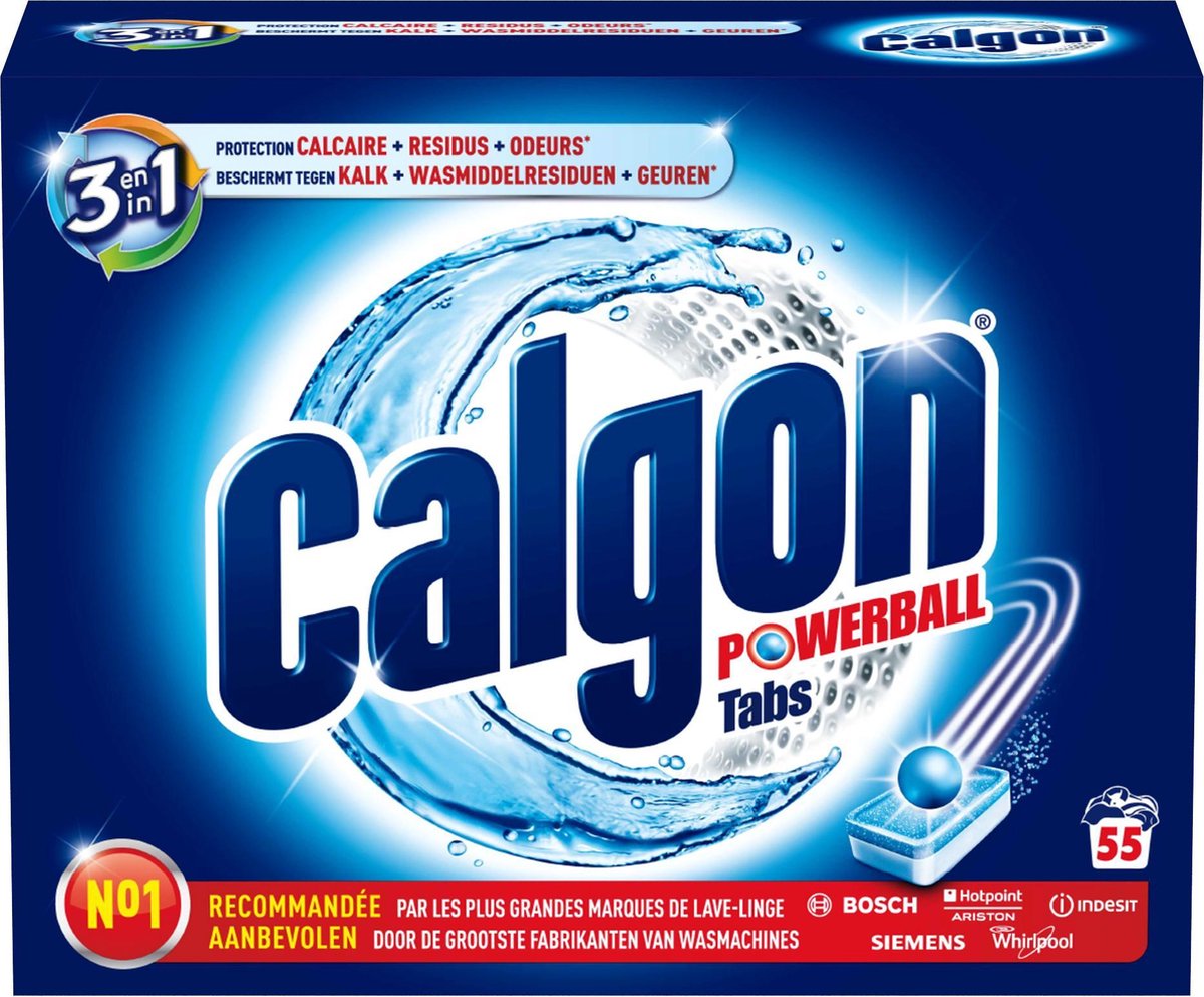 Calgon 3 in 1 Powerball Tabs Wasmachine Reiniger en Anti kalk - 55 Tabletten