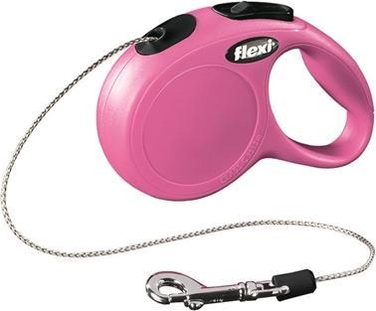 Flexi rollijn classic cord roze - xs 3 mtr - 1 stuks