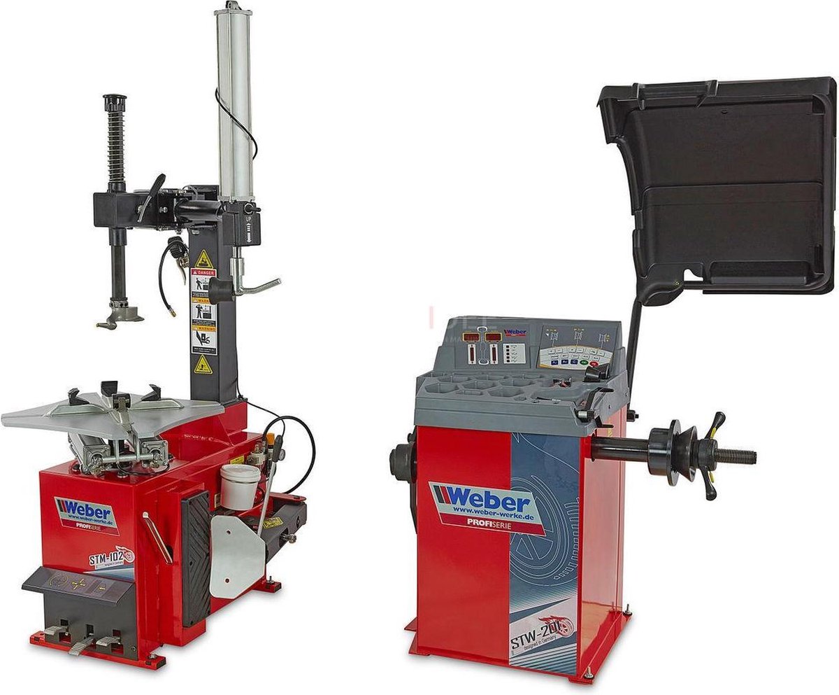 Weber Profi Bandendemonteermachine met Hulparm en Banden Balanceermachine Set