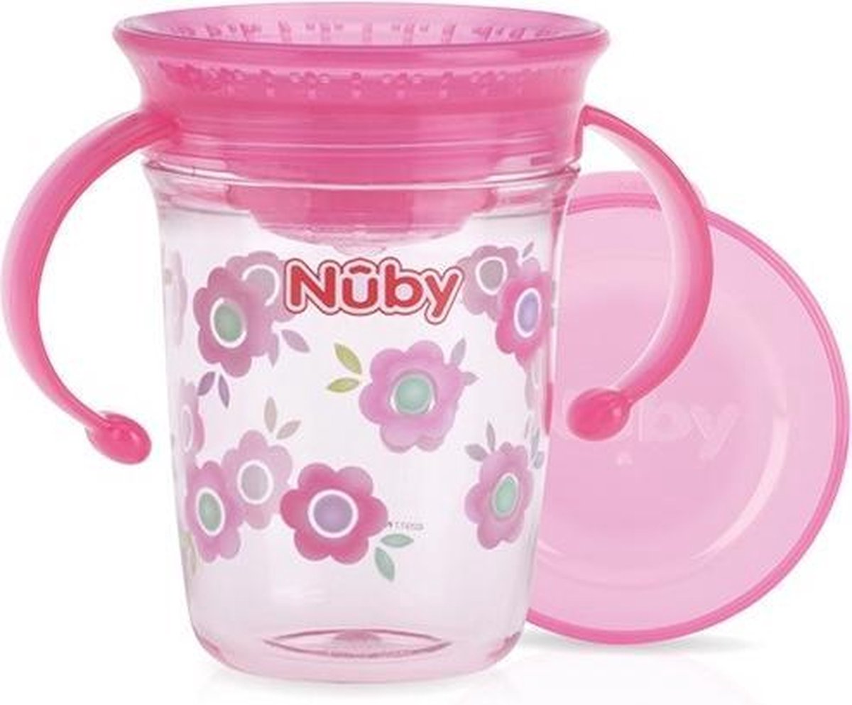 Nuby Wonder Cup Met Handvatten In Tritan 240ml Roze 6m+