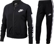 Nike Nsw Trk Suit Tricot Meisjes Trainingspak - Black/White/Black/(White) - Maat L