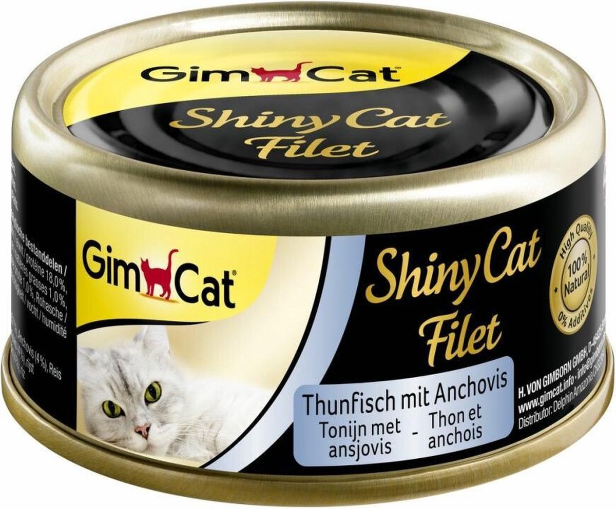 24x GimCat ShinyCat Filet Tonijn - Ansjovis 70 gr