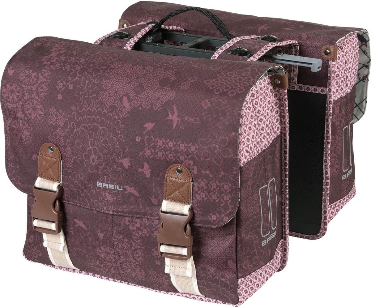 Basil Bohème Dubbele fietstas MIK - Rood - 35 Liter