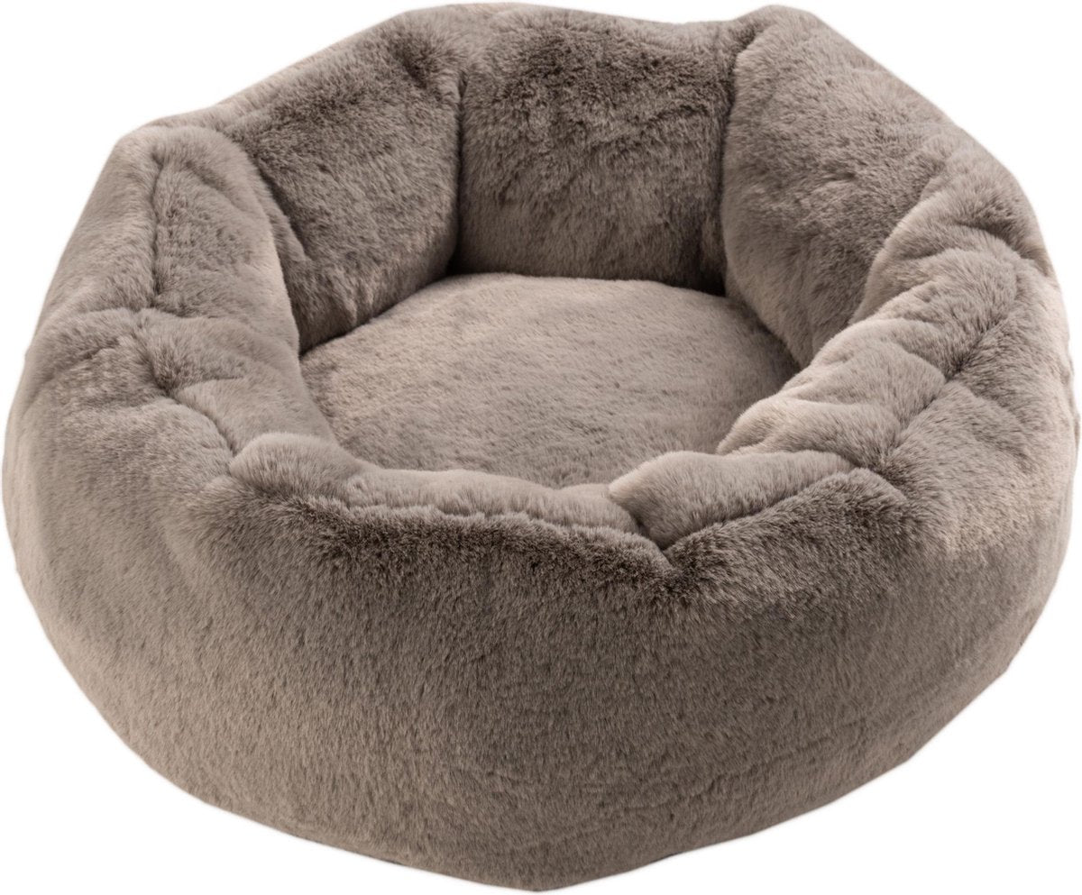 J-Line Kattenmand Rond Polyester Donker Grijs