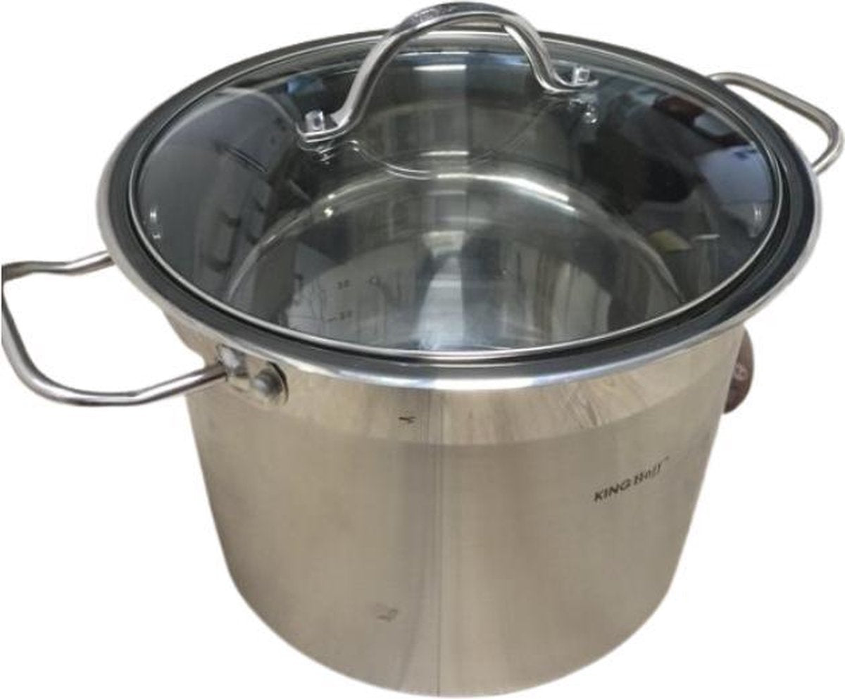 Kinghoff Soeppan - 23 cm - RVS - met glazen deksel