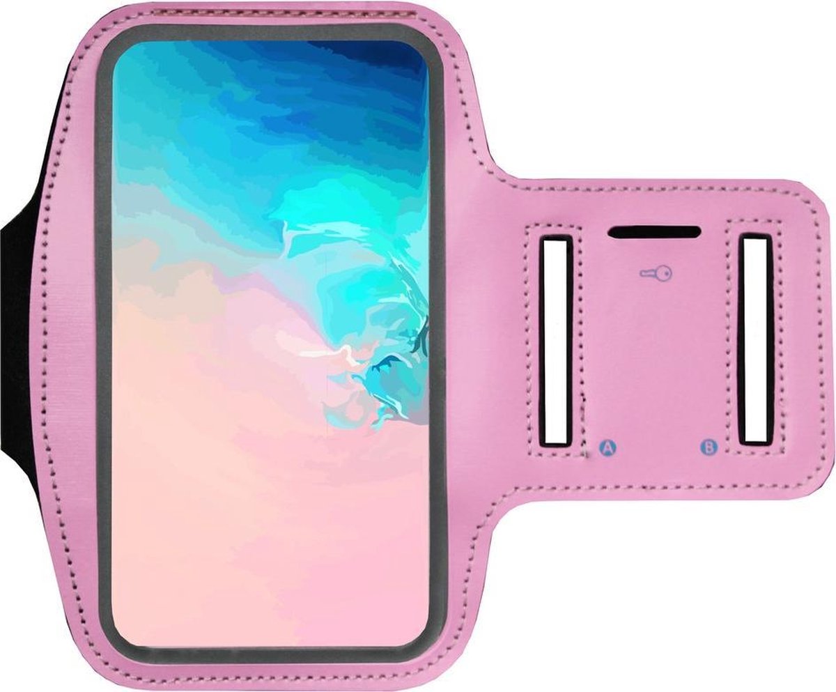 ADEL Sportarmband 5.5 Inch Microfiber Hoesje voor Nokia 5 - Roze