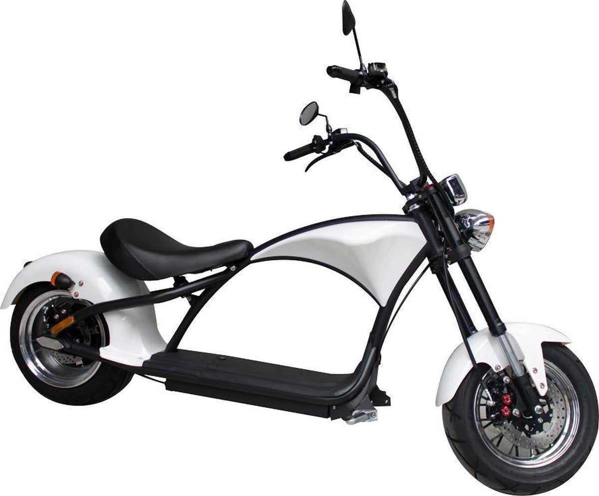 Elephant - Elektrische Chopper - 25km/h - Actieradius 50km - Wit