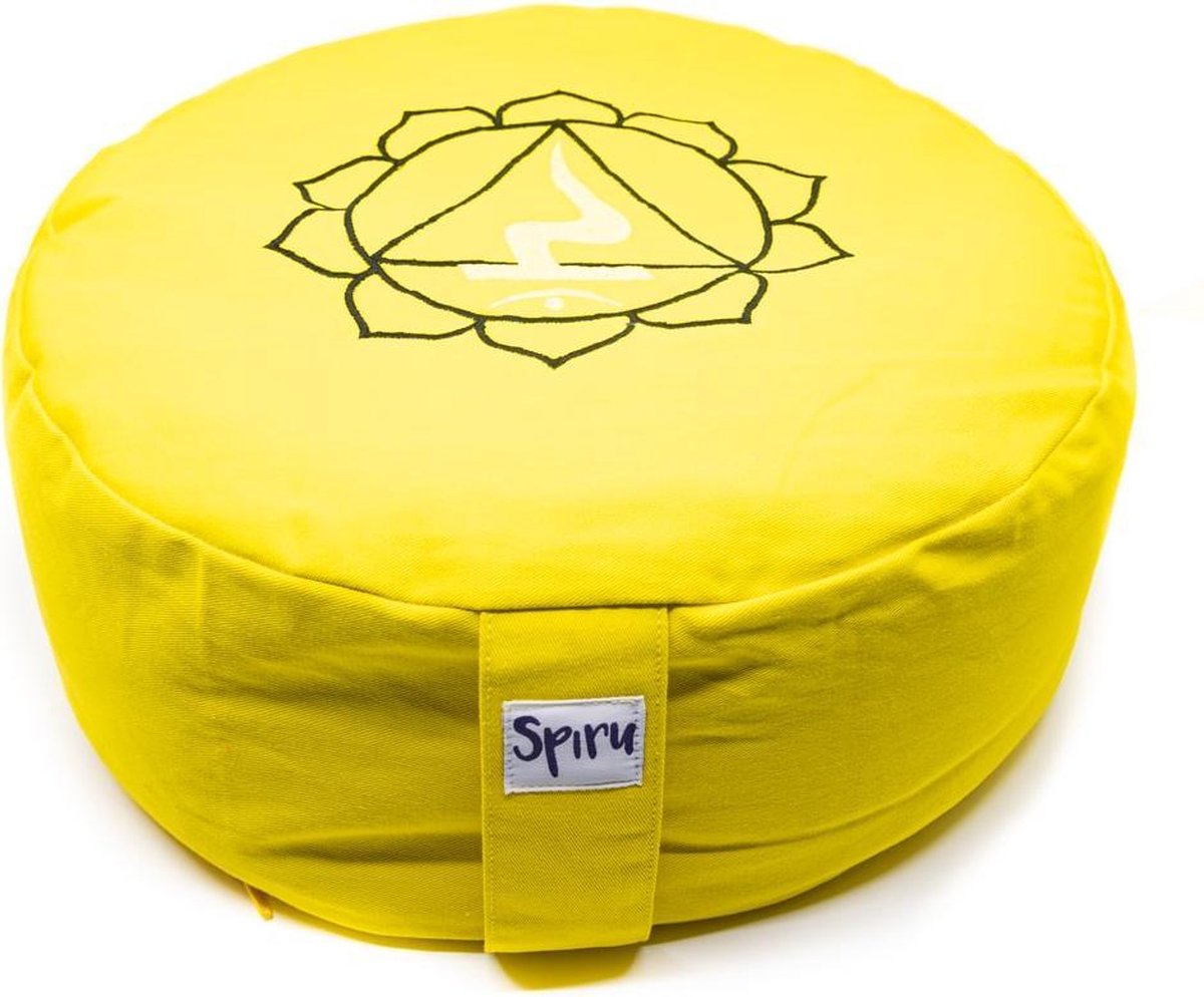 Spiru Meditatiekussen Katoen Geel – 3e Chakra Solar Plexus – 36 x 15 cm