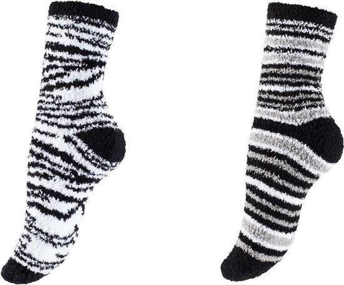 Socke/Sokken - Kerstgeschenk Pakket Sokken Huis Sokken Bedsokken Stripe Fantasy & Stripe Grey Black - Huis Sokken - Warme Voeten in Bed - Bed Sokken - Damesmode / Beenmode