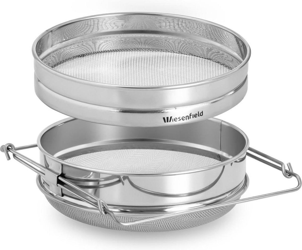 Wiesenfield Honingzeef - dubbele zeef - roestvrij staal - 24 cm