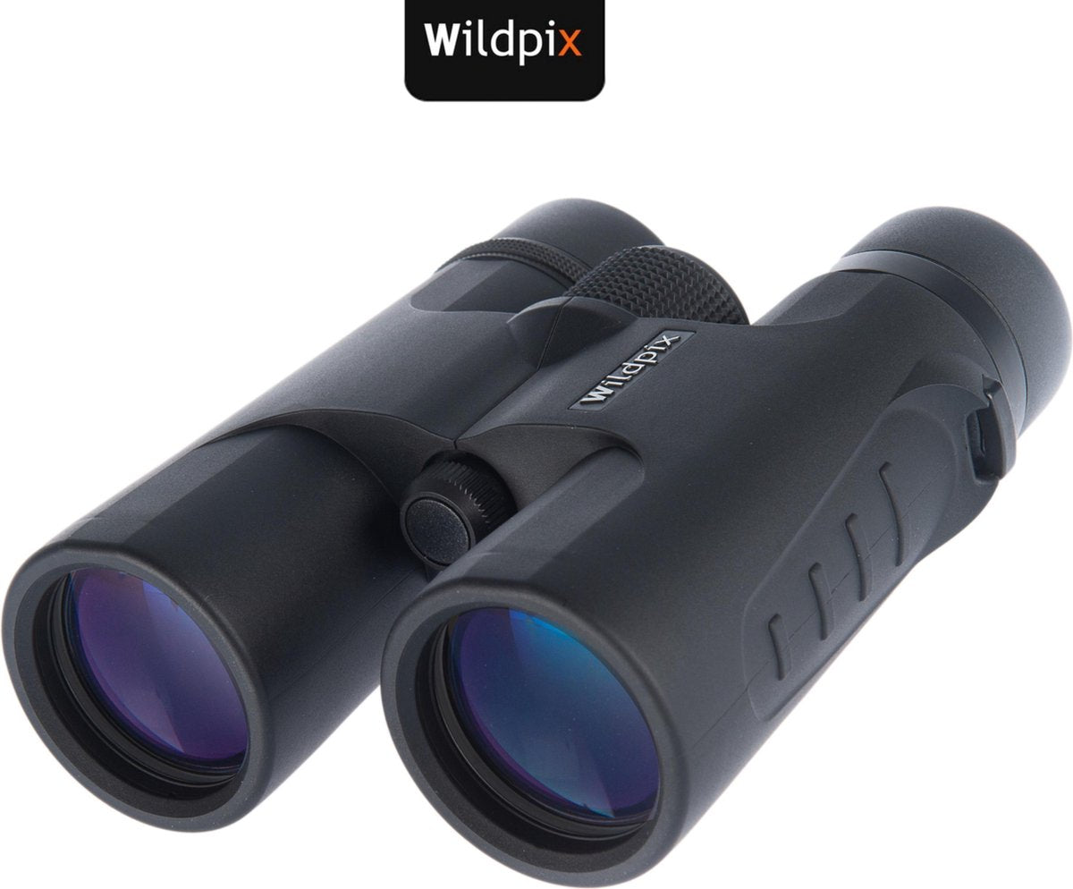 Wildpix Bird Viewer - Gasgevulde Waterdichte Verrekijker 8X42 Zwart - Complete kijker met draagriem en draagtasje - Ook voor brildragers