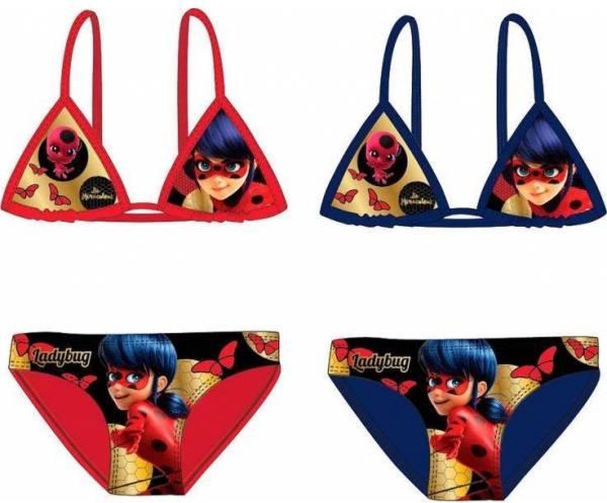 miraculous ladybug bikini meisjes-blauw-maat 8jaar-valt klein