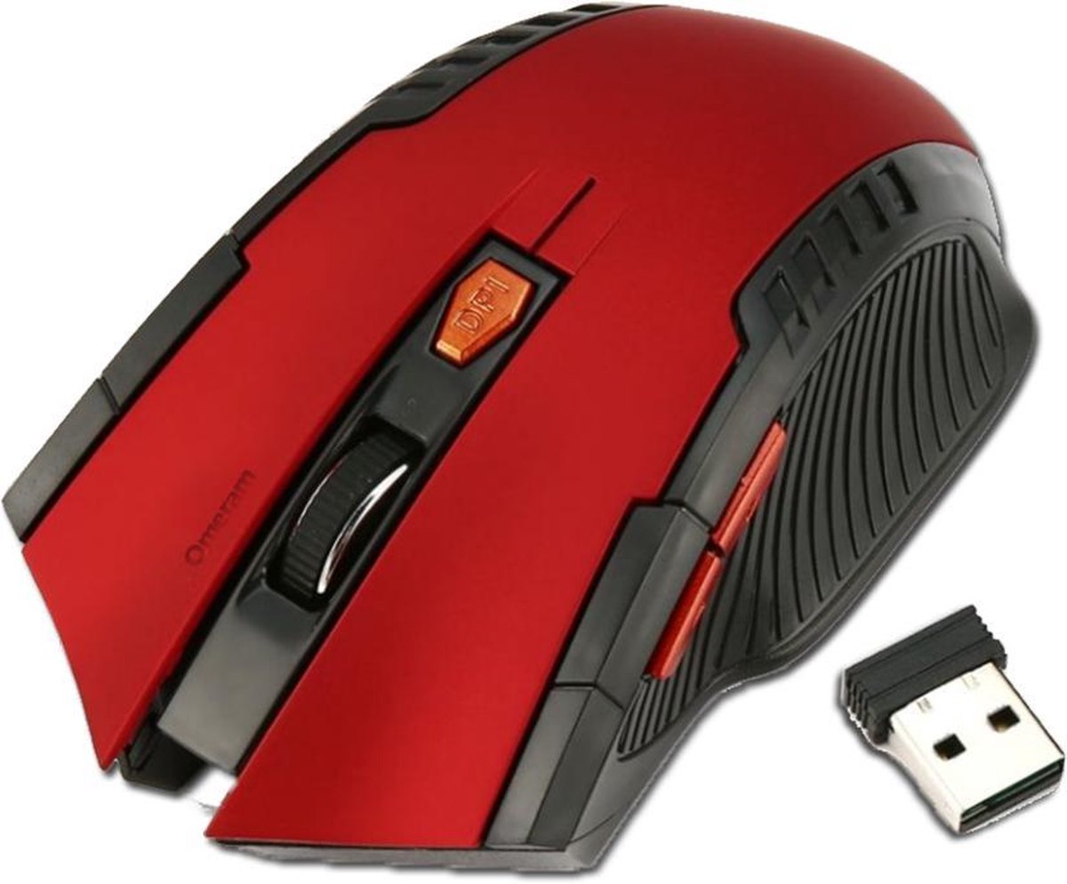 Draadloze USB gaming muis - Rood