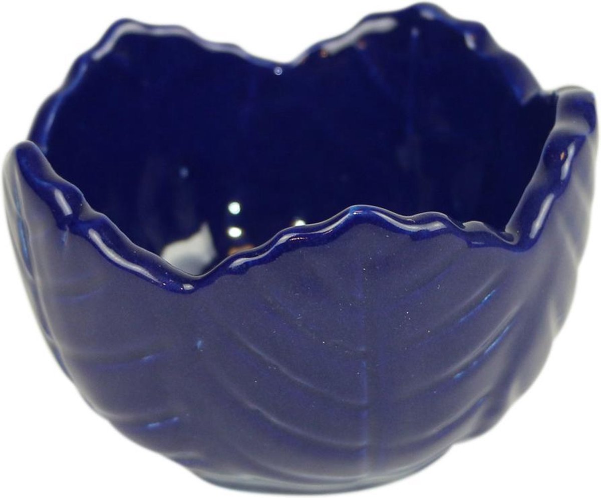 Schaal - Keramiek - Lotus - Blauw - 10x10x7 cm - Sarana - Fairtrade Indonesie - Fairtrade