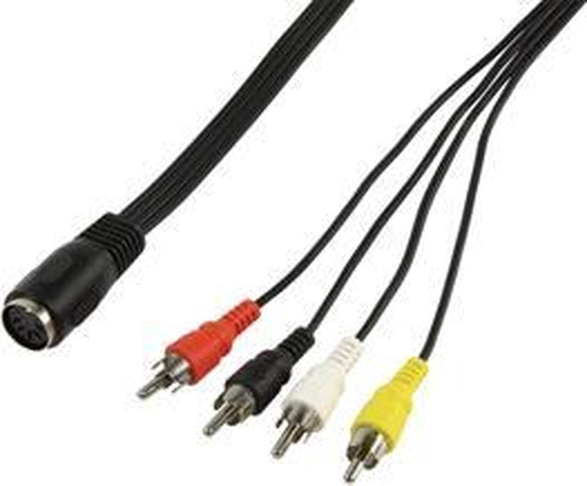Audio / video kabel 5p DIN kontra steker - 4x tulp steker 0