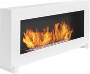 Witte Openhaard Vrijstaand / Hangend 90 x 40 CM Bioethanolhaarden.com