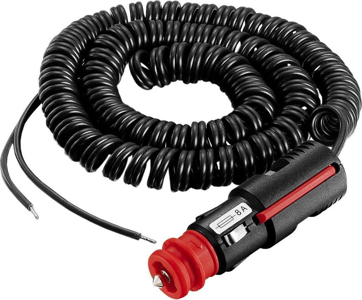 ProCar 12-24V sigarettenaansteker plug met spiraalkabel - 3 meter