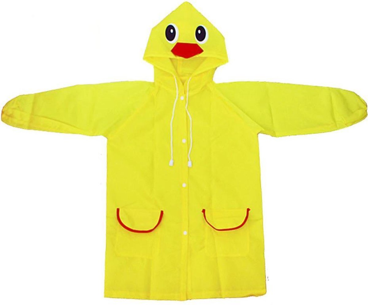 Kinder regenjas - Jas - Geel - Eend - Duck - 2-6j. - Kleuterschool - Waterdicht - Winddicht - Poncho voor kinderen - Lichaamslengte 110 -120 cm. - Uniseks