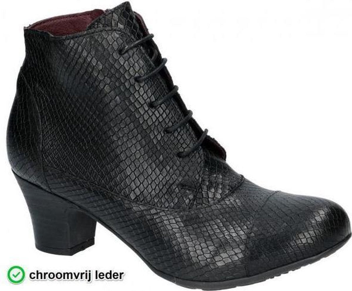 Brako -Dames -  zwart - enkellaarzen - maat 39