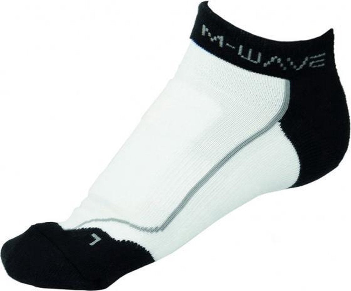 M-wave Sportsokken Road Sock Wit Zwart Maat 39/42