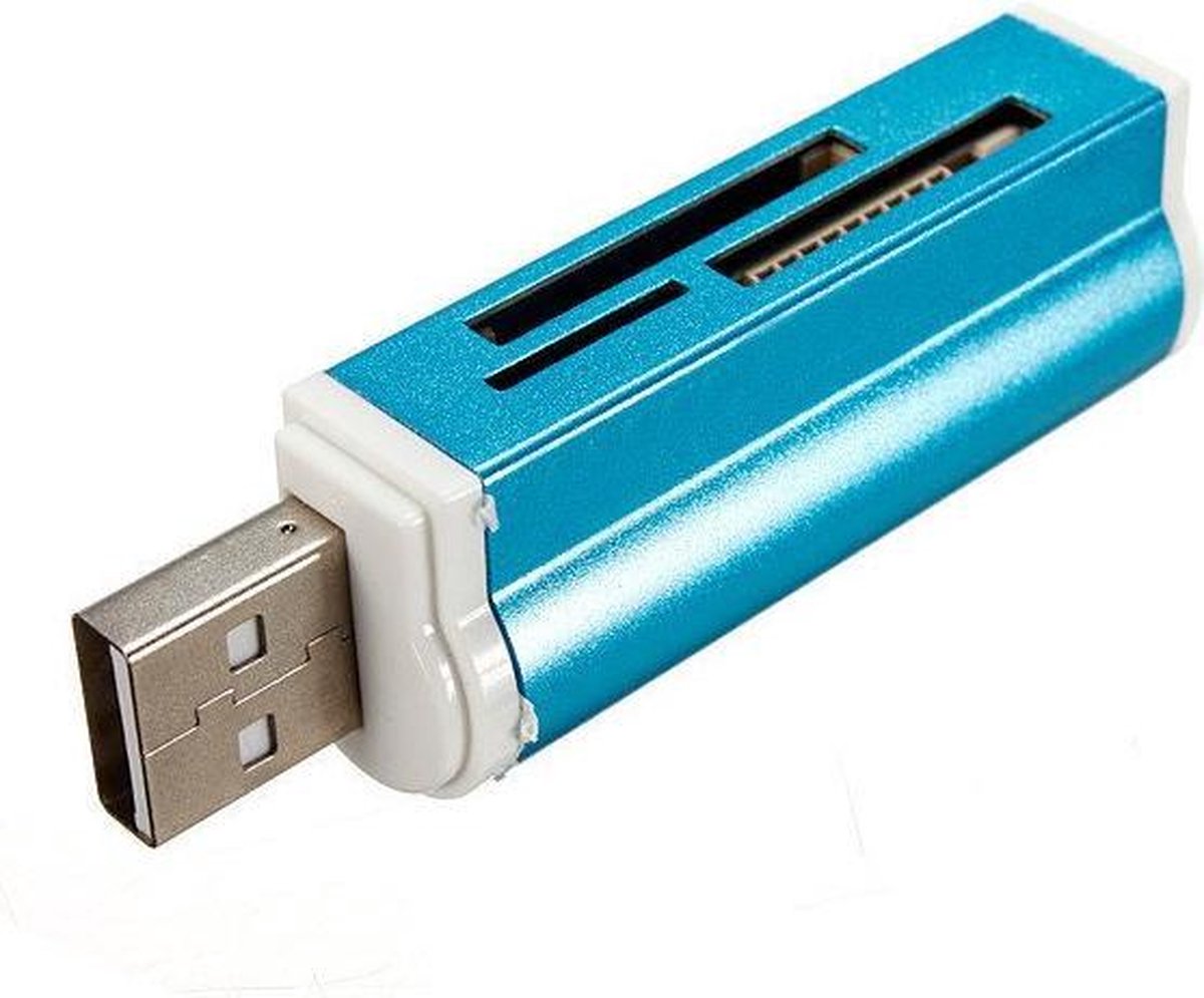 Kaartlezer all-in-1 USB 2.0 voor MicroMS M2 SD MMC SDHC DV MS Duo MS Pro Duo Micro SD T-Flash geheugenkaarten / Blauw