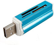Kaartlezer all-in-1 USB 2.0 voor MicroMS M2 SD MMC SDHC DV MS Duo MS Pro Duo Micro SD T-Flash geheugenkaarten / Blauw