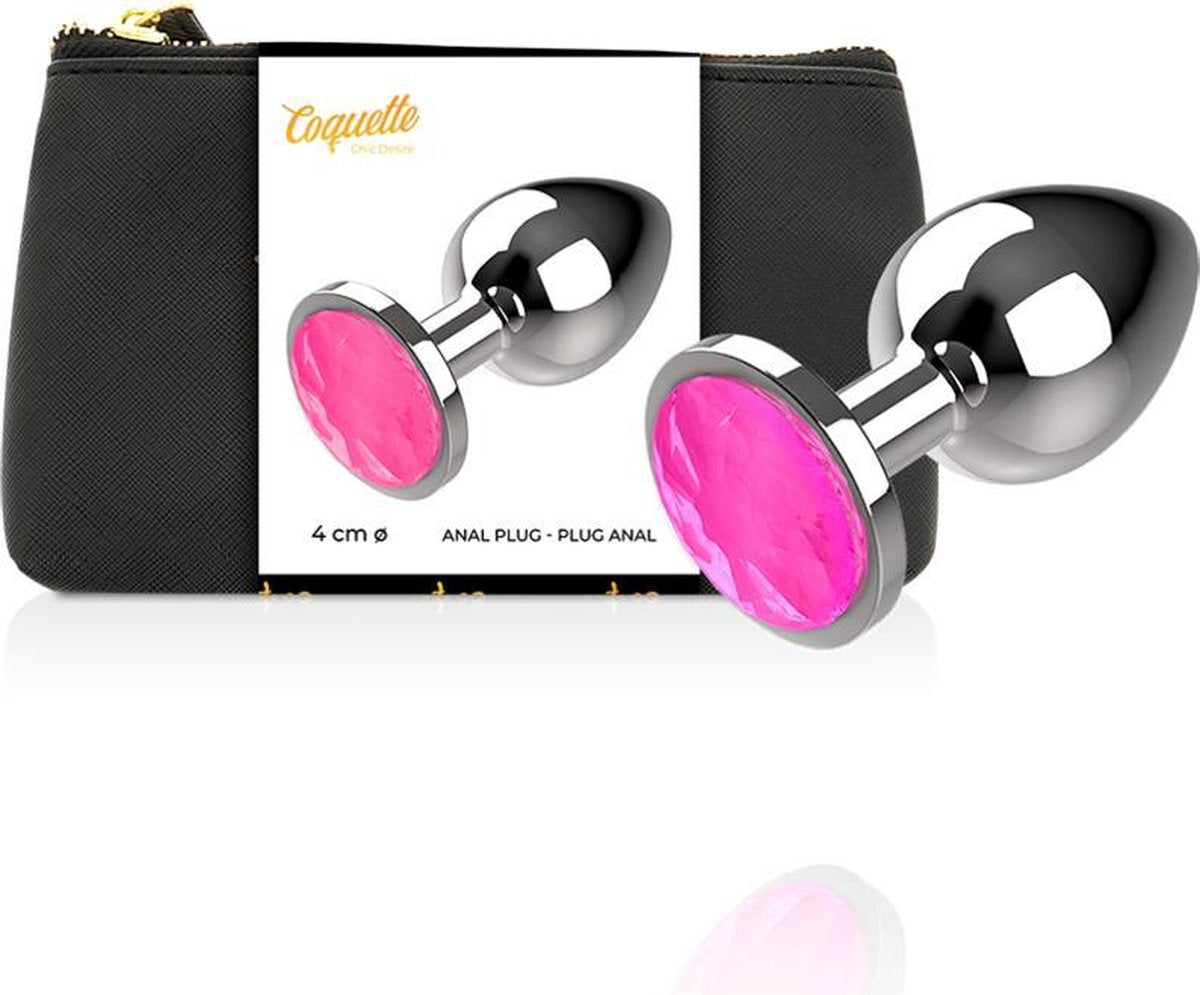 Coquette Anal Plug Metal Pink  Color Size L 4 X 9cm 
