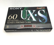 Audio Cassette Tape Sony UX-S 60 Super Chrome Class  / Uiterst geschikt voor alle opnamedoeleinden / Sealed Blanco Cassettebandje / Cassettedeck / Walkman / Sony cassettebandje.