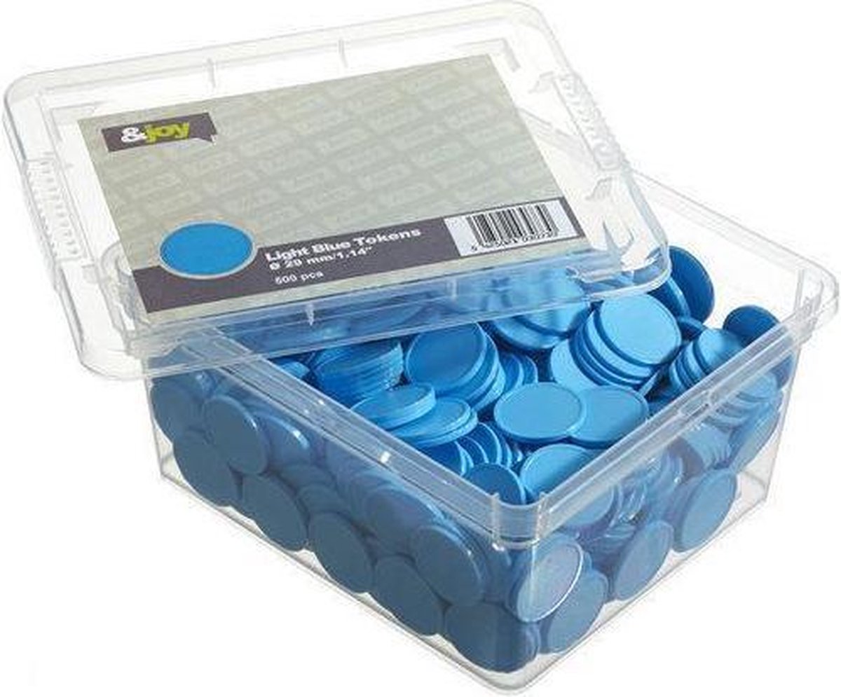 Blanco Betaalmunten / Consumptiemunten - Licht Blauw - 500 Jetons