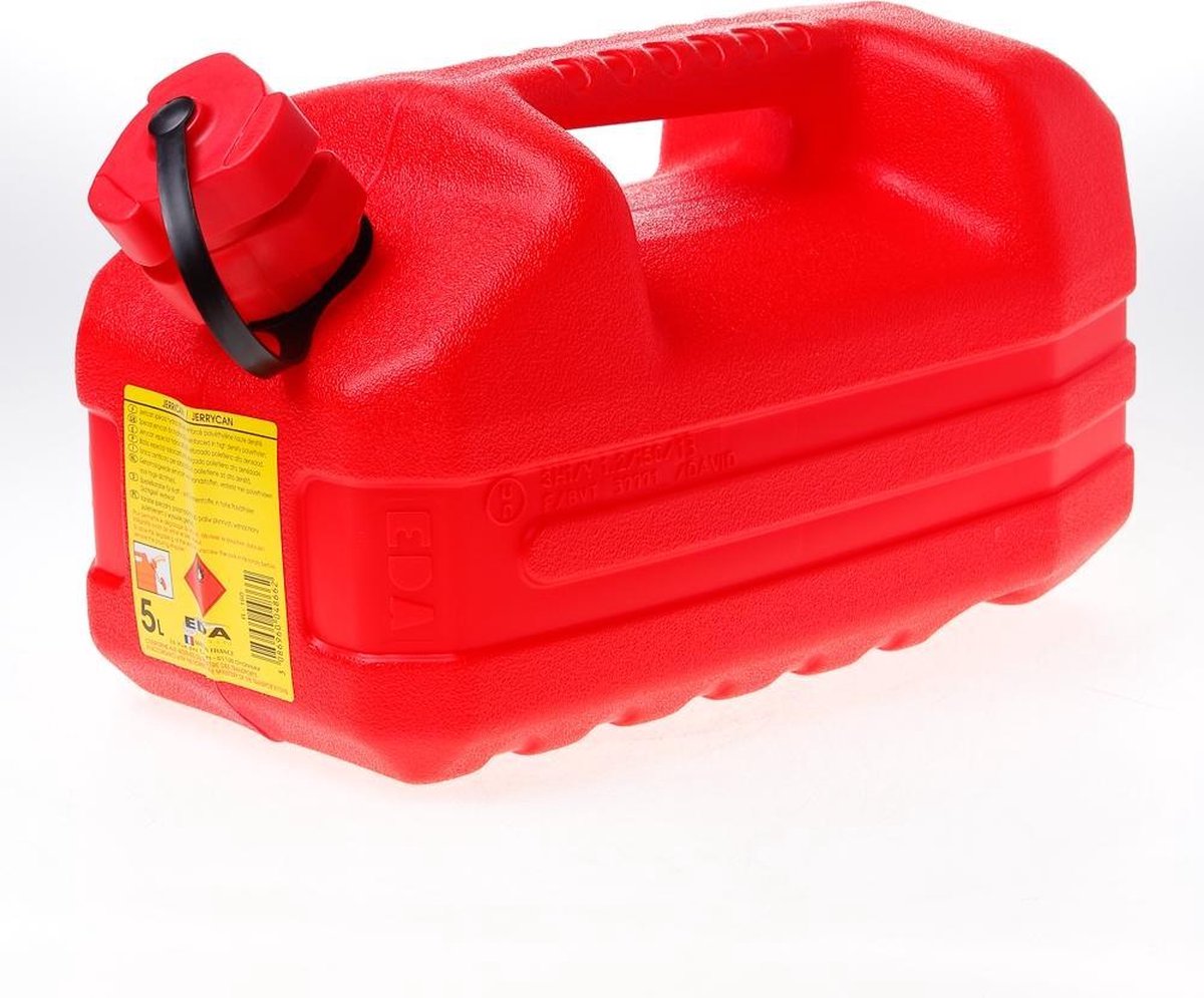 EDA - Benzine jerrycan - Met tuit - 5 Liter - Rood