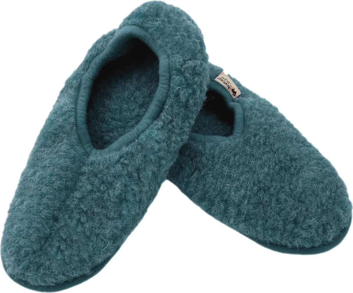 Alwero sloffen "Ballerina Eco" Azure - Wol - Maat 35/36