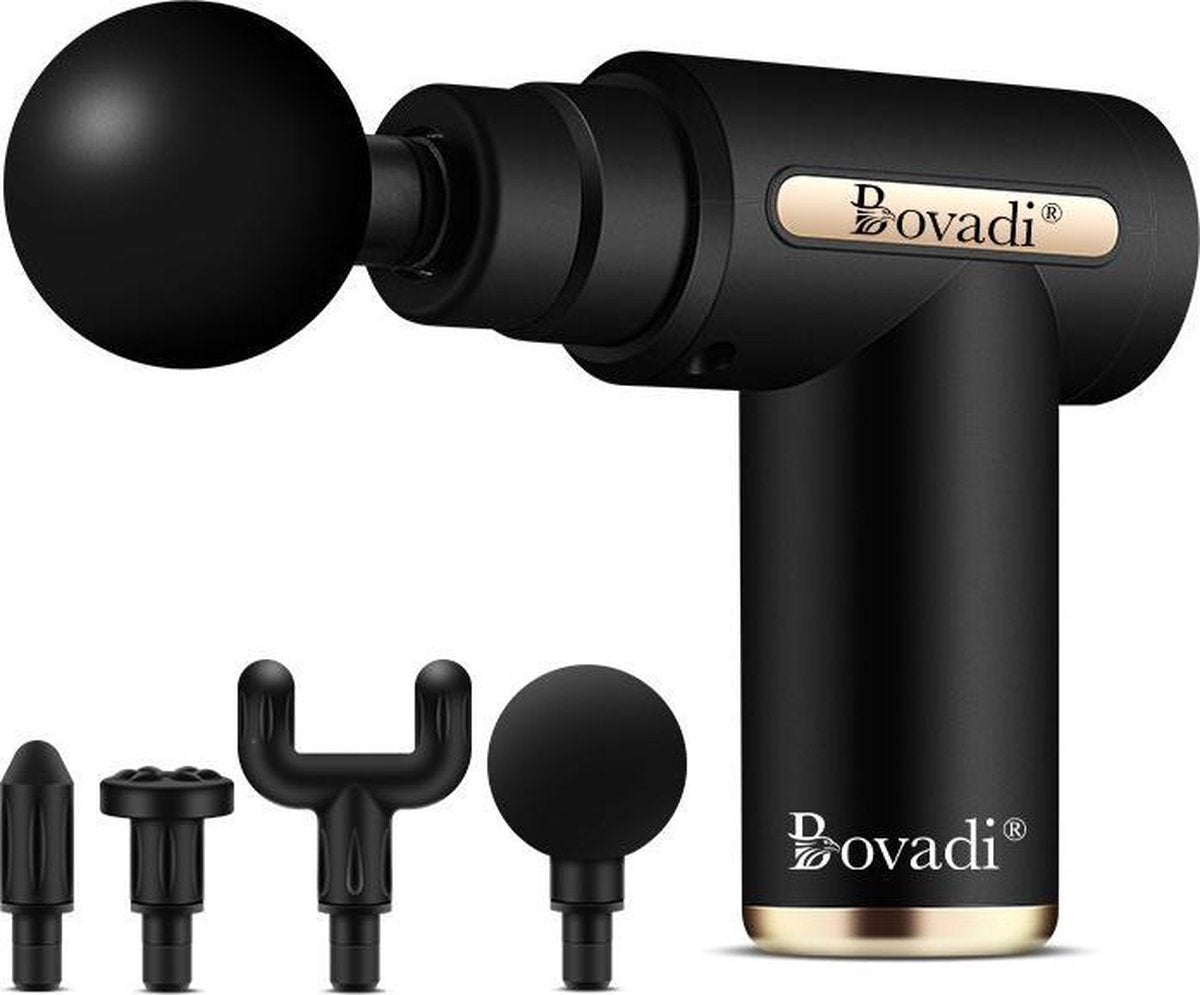 Bovadi® Massage Gun Mini Massage Pistool Klein Krachtig Stil GoldLine Zwart