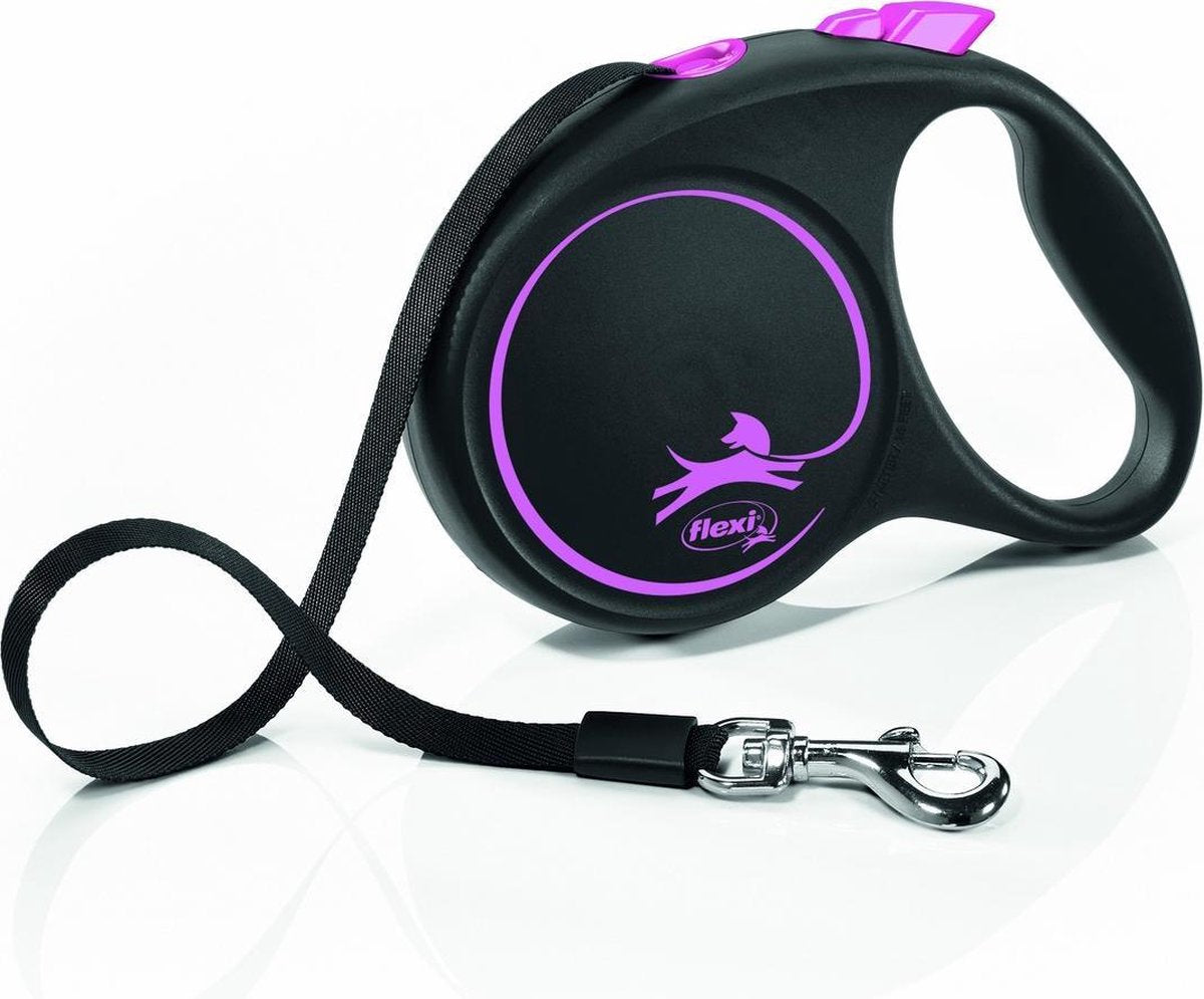Flexi Rollijn Design - Zwart / Roze - M