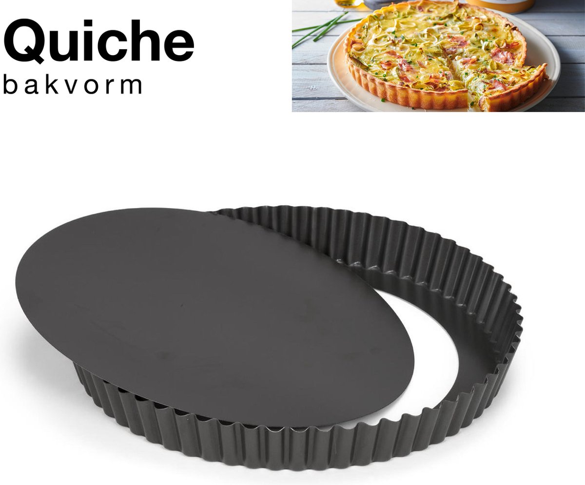 Quiche bakvorm met losse bodem - 24 cm - anti-baklaag - gelijke warmtegeleiding - rond vorm