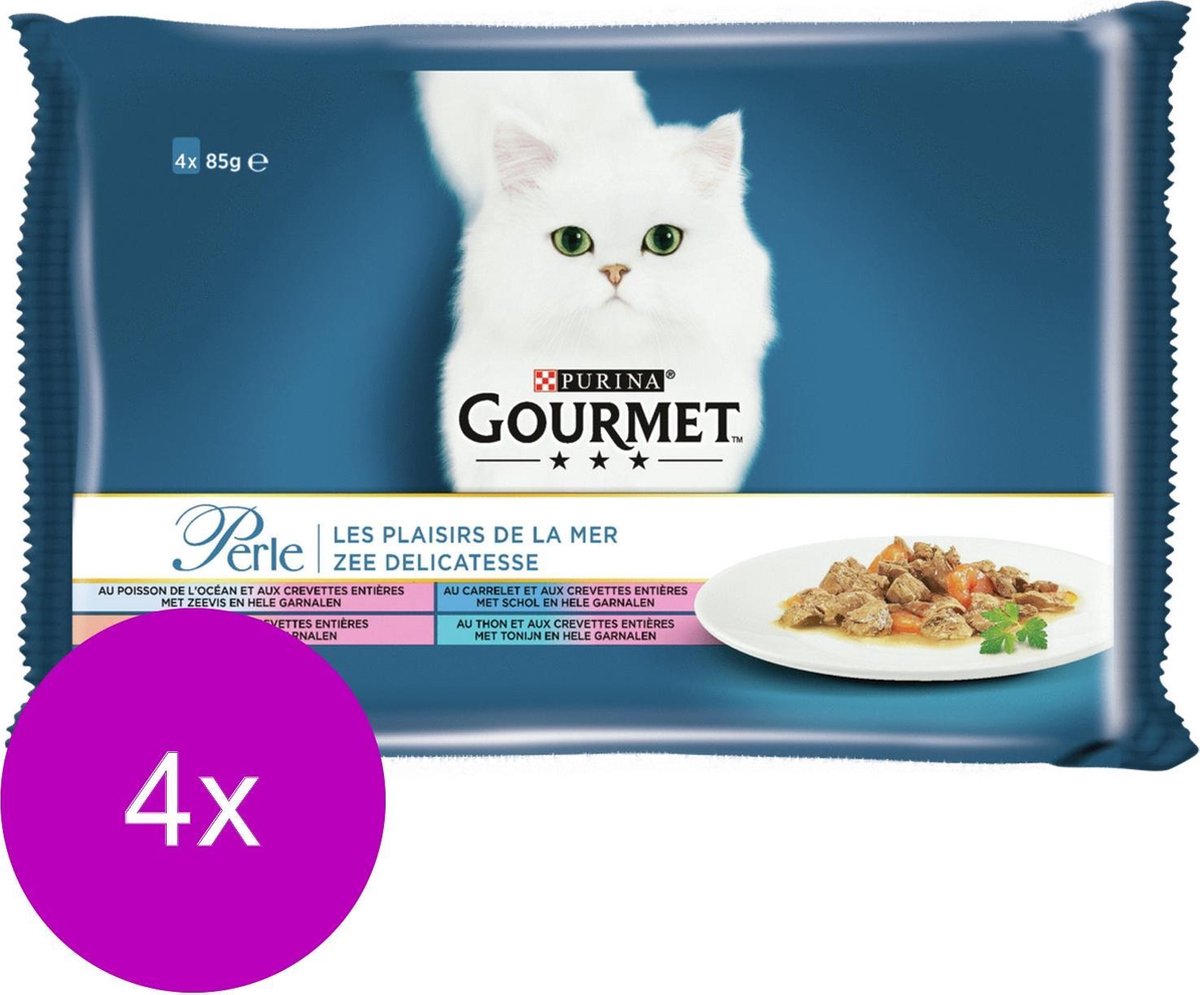 Gourmet Perle Pouch Multipack 4x85 g - Kattenvoer - 4 x Vismix&Vis