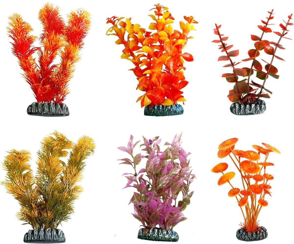 Flamingo Aquarium plant plastic cuba decoratie - Willekeurig - 9 cm
