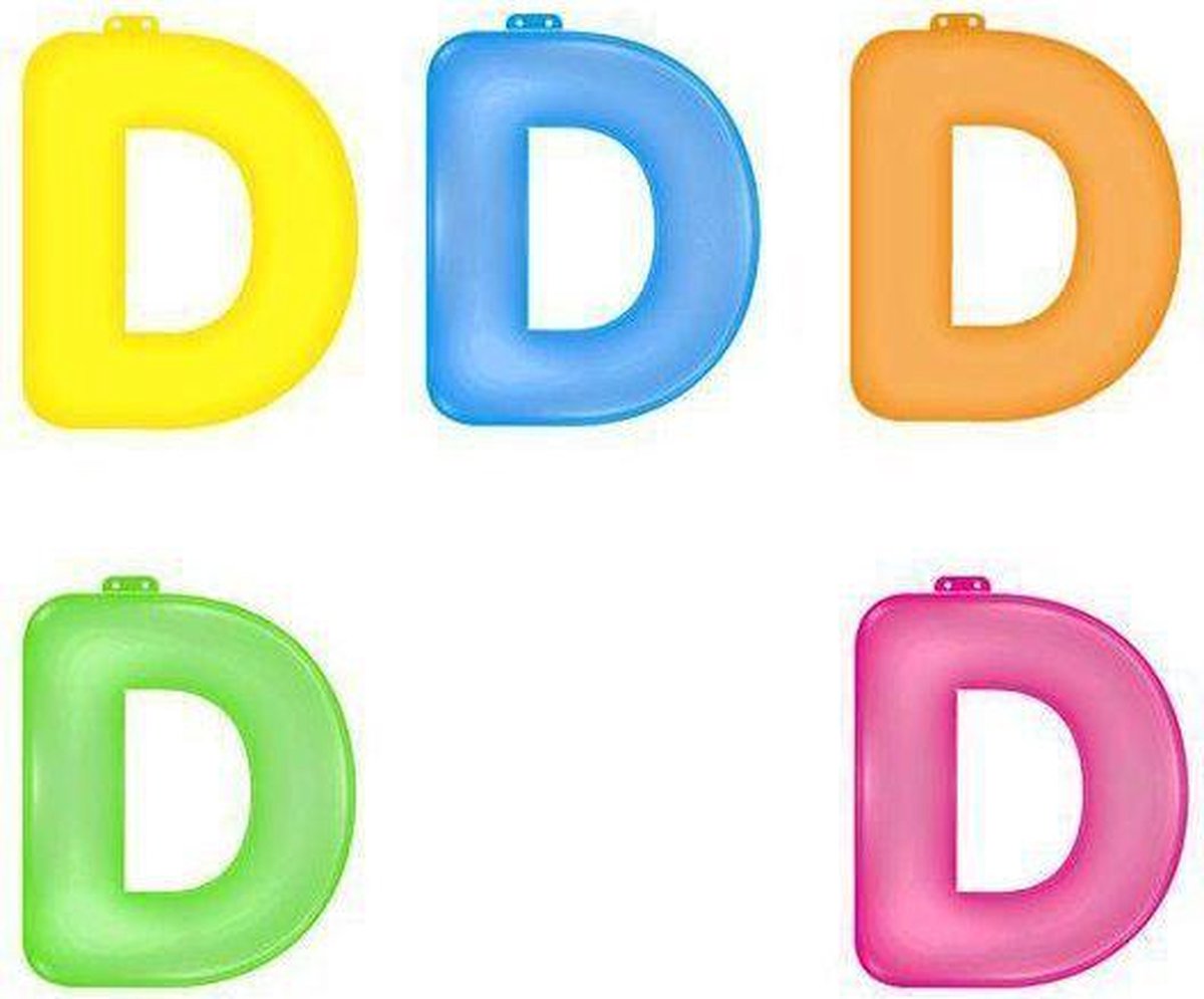 Opblaas letter D  Roze