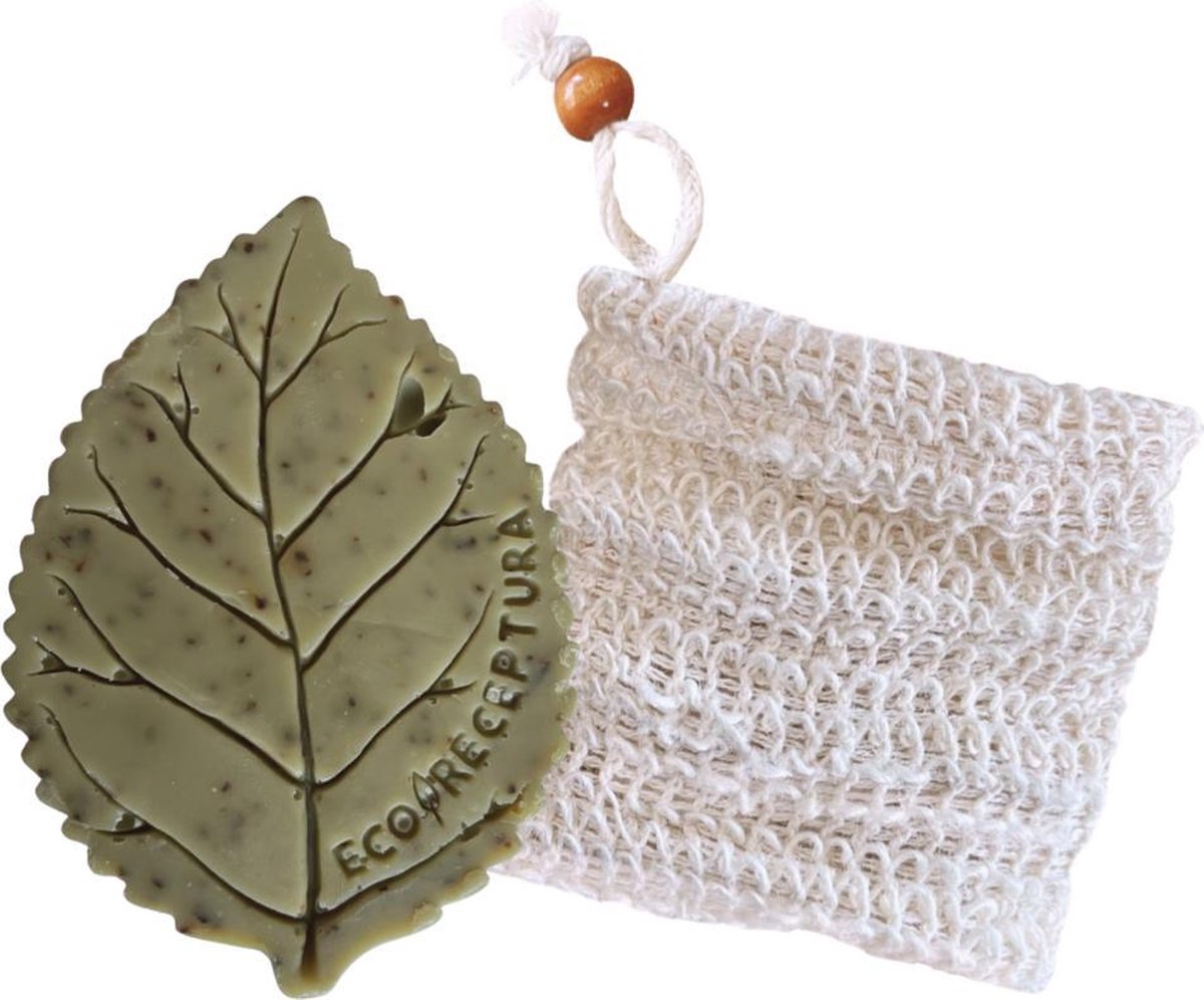 green-goose® Vegan Zeepje met Hennepvezel Waszakje | Citrus Ladanifer | Biologisch Afbreekbaar | Plasticvrij | Zonder Chemicalien | Duurzame Zeep