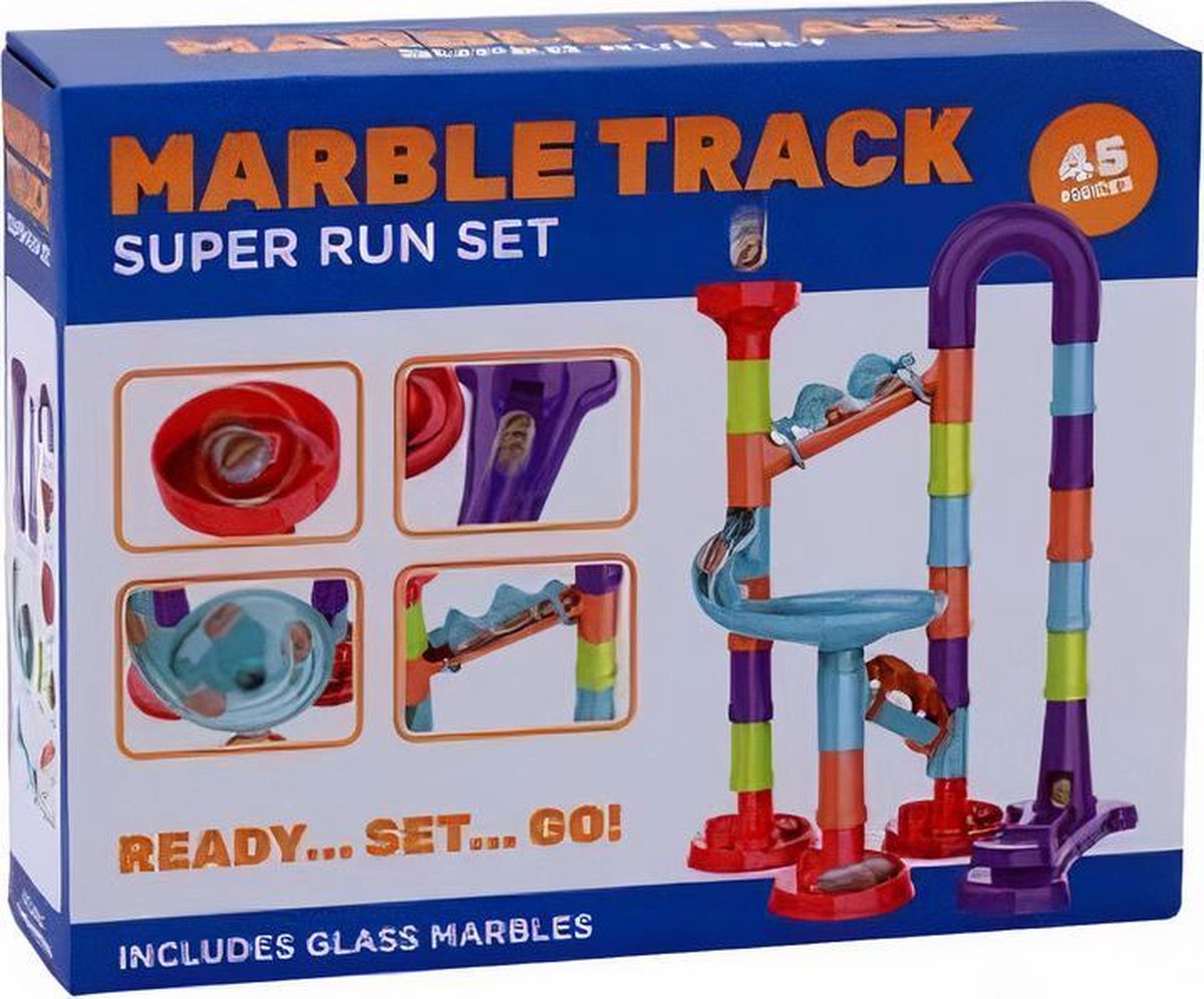 2x Johntoy knikkerbaan Super Run Set junior 24