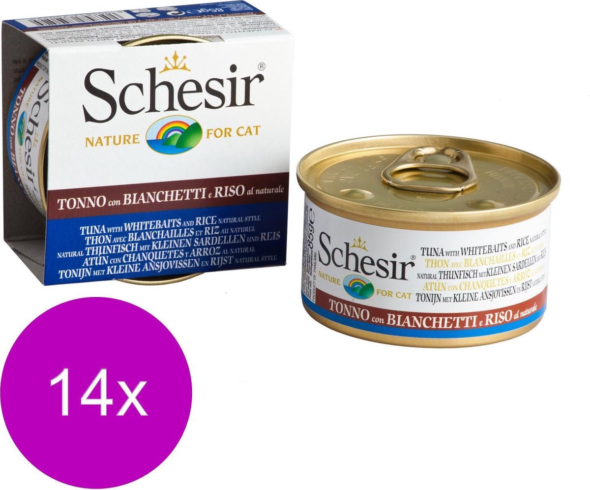 Schesir adult tonijn met witvis en rijst - 14 st à 85 gr