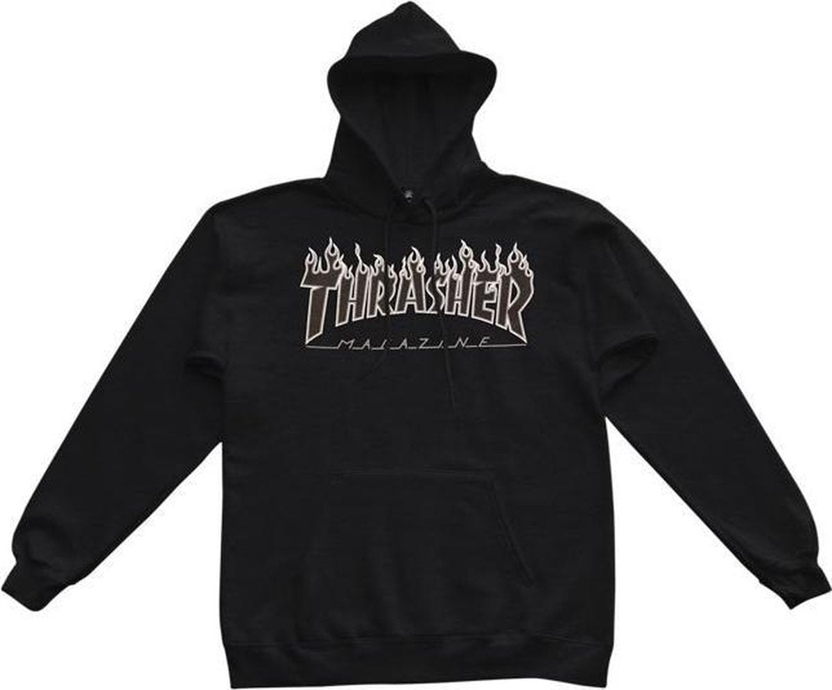 Thrasher Flame Hooded Sweat heren sweater zwart